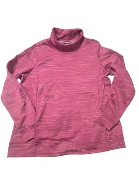 Zelos Pink & White Striped Turtleneck Sweatshirt L